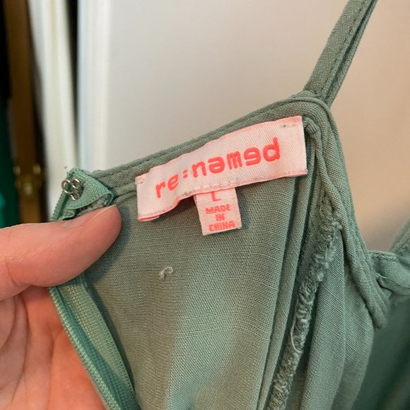 re:named Maxi Green Halter Open Back Dress Sz L - Picture 4 of 7